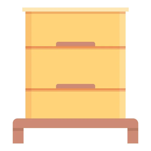 Holzbienenstock-Ikone Cartoon-Vektor. Honigbiene — Stockvektor