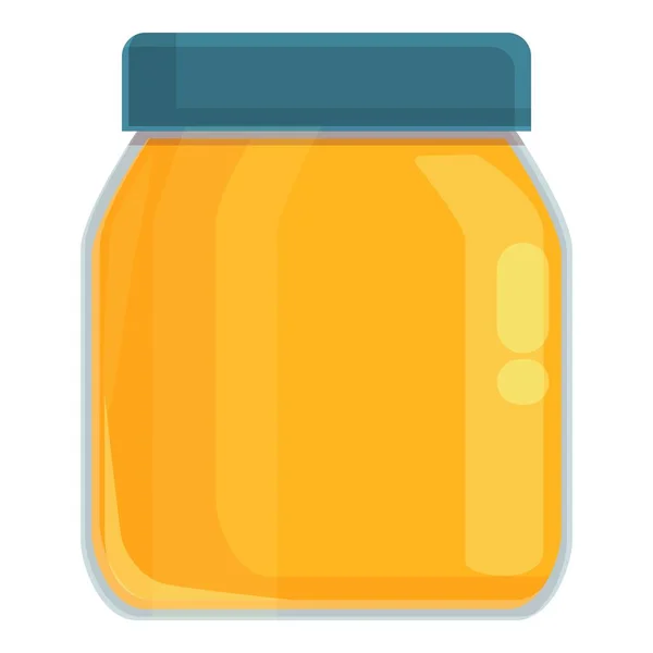 Золота медова банку значок мультиплікаційний вектор. Бджолиний нектар — стоковий вектор