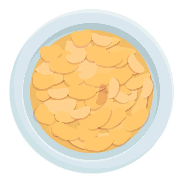 Sarapan Cornflakes ikon vektor kartun. Cereal mangkuk - Stok Vektor