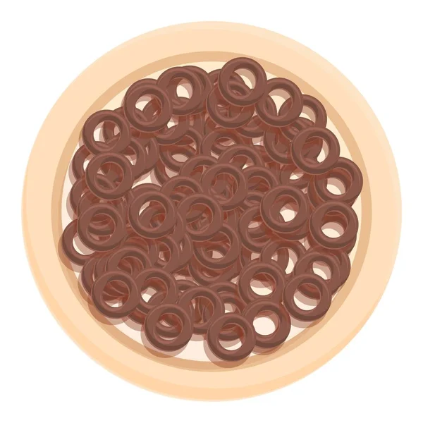 Cereal petit déjeuner flocons icône dessin animé vecteur. Maïs — Image vectorielle