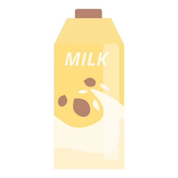 Φυτικό γάλα πακέτο εικονίδιο κινουμένων σχεδίων φορέα. Ποτό σόγιας — Διανυσματικό Αρχείο