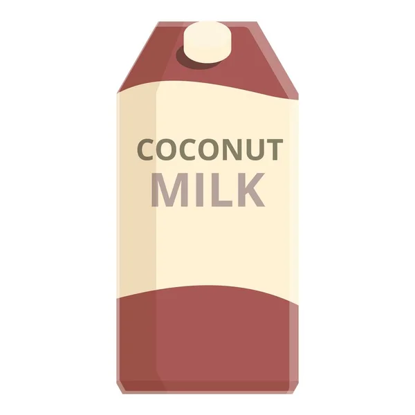 Καρύδα εικονίδιο του γάλακτος κινουμένων σχεδίων. Ποτό λαχανικών — Διανυσματικό Αρχείο