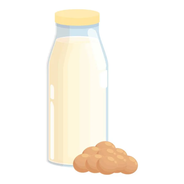 Icono de botella de leche de soja vector de dibujos animados. Leche vegetal — Archivo Imágenes Vectoriales
