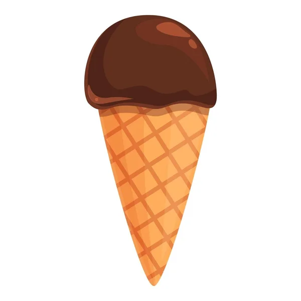 Crème glacée chocolat icône dessin animé vecteur. Bonbons au cacao — Image vectorielle