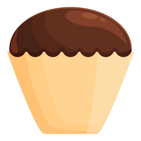 Cupcake al cacao icona vettore cartone animato. Cioccolato caramella — Vettoriale Stock