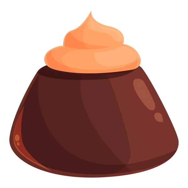 Сливки какао конфеты иконка вектор мультфильма. Темный кусок — стоковый вектор