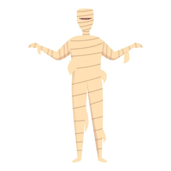 Disfraz momia icono vector de dibujos animados. Fiesta divertida — Vector de stock