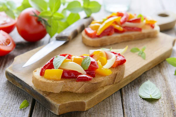 Bruschetta com pimenta — Fotografia de Stock