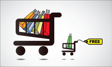 alışveriş sepeti illüstrasyon - bir şey-her büyük alışveriş için ücretsiz get