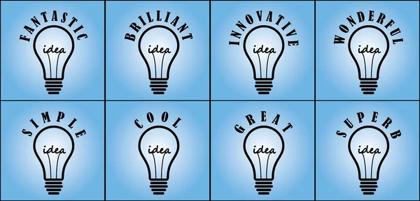 Light bulb with different commonly — Stock Vector