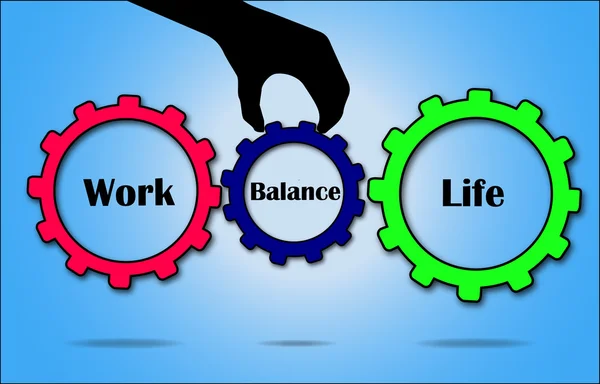 Equilibrio entre el trabajo y la vida útil — Archivo Imágenes Vectoriales