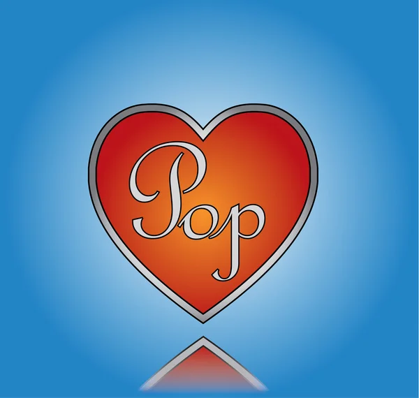 Avec coeur rouge avec un fond bleu foncé graid — Image vectorielle