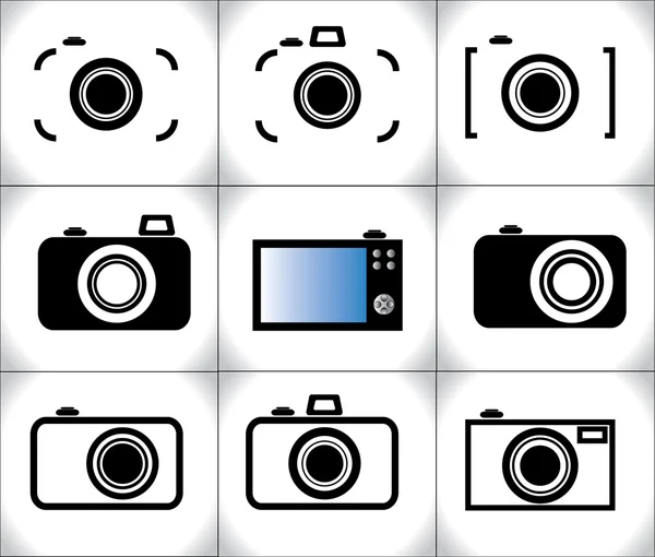 Concept Illustration of different trendy Camera icons or symbols — Stock Photo, Image
