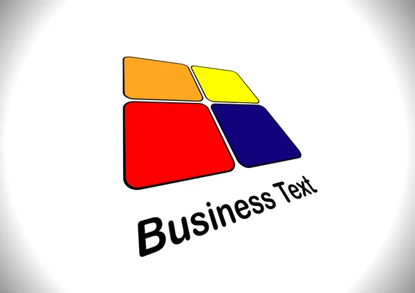 Concept Design Arte ilustrativa de quatro quadrados coloridos diferentes (vermelho, azul, verde e amarelo) em uma perspectiva 3d vista com um fundo branco brilhante — Fotografia de Stock