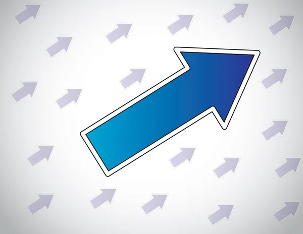 Big colorful blue arrow leading other arrows moving up success — Stock Photo, Image