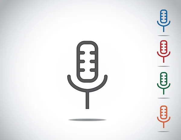 Простой цветной набор символов микрофона. Простая и уникальная иллюстрация значка микрофона с ярким белым фоном — стоковое фото