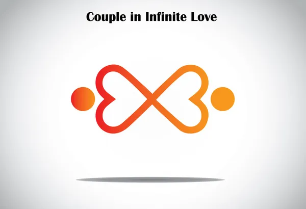 Homme femme couple tenant la main dans l'amour infini concept symbole — Image vectorielle