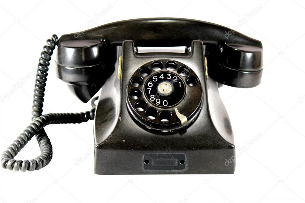 Ancient black phone.