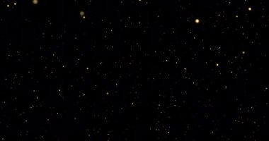 Soyut hareket arka planı altın parçacıkları parlıyor. Bokeh 'le parıldayan parçacıklar. Popüler, modern, noel, yeni yıl, bayram, düğün geçmişi, 2022, 2021 döngü video animasyonu