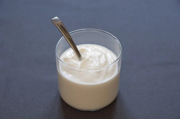 Close-up view of organic Soy Yogurt — Stock Photo, Image