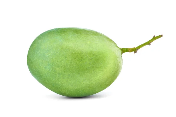 Mango Fruta Verde Sobre Fondo Blanco Aislado Con Sombra — Foto de Stock