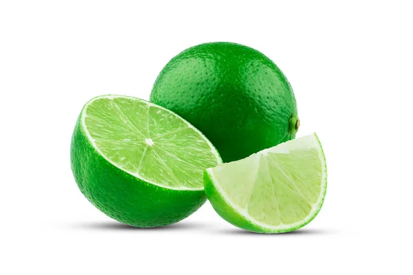 Lime Isolated White Background Shadow — Foto Stock