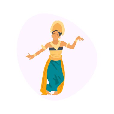 Geleneksel kıyafetlerle dans eden bir kadın.