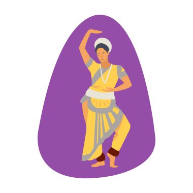 Bir gösteride dans eden genç bir kadının tasviri