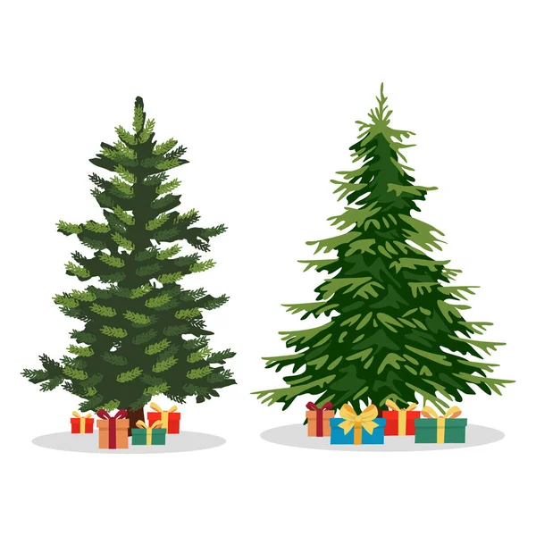 Christmas Tree Has Been Decorated Christmas — Stock Vector