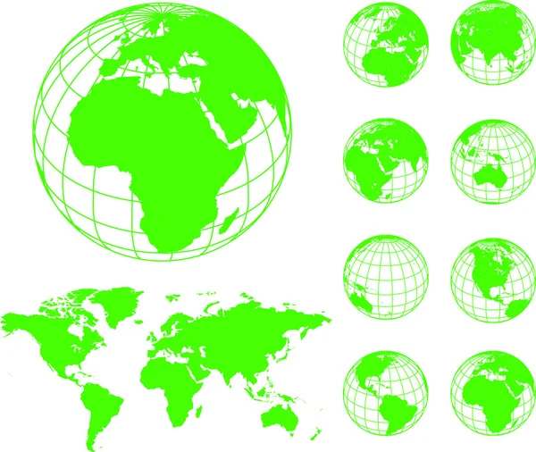 Carte vectorielle et globes Vecteurs De Stock Libres De Droits