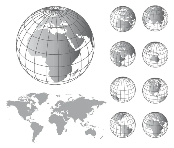 Carte du monde, Carte du monde - Illustration vectorielle Illustration De Stock