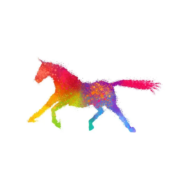 Beautiful Colorful Horse Vector Digital Art Print Wild Life Wall — Wektor stockowy