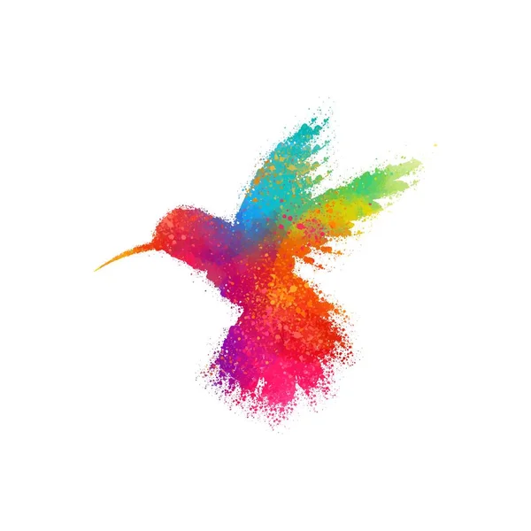 Flying Bird Colorful Vector Illustration Wall Art Digital Print — Image vectorielle