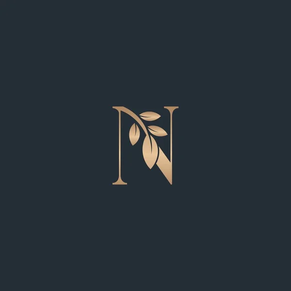 Beauty Letter Logo Leaf Luxury Logo Cosmetic — ストックベクタ