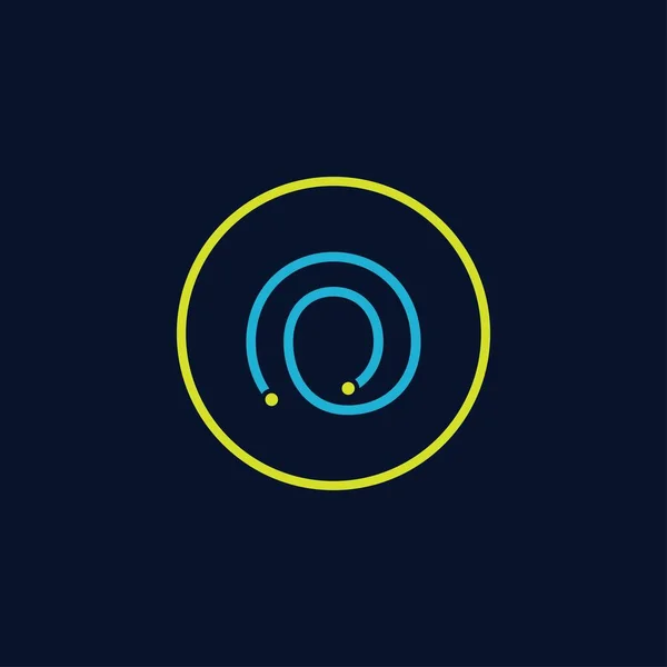 Logo Harfini Çember Yap Teknoloji Yazılım Dijital Logosu — Stok Vektör