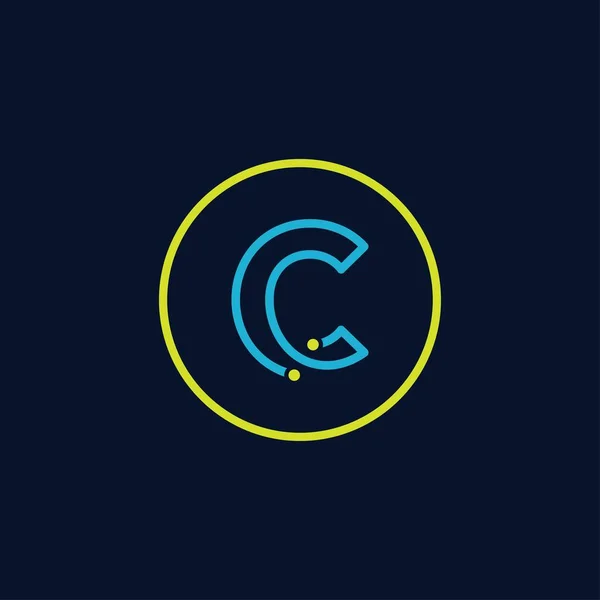 Circle Logotyp Bokstav Tech Programvara Digital Logotyp — Stock vektor