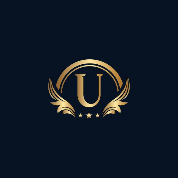 Luxusní Písmeno Logo Královská Zlatá Hvězda — Stockový vektor