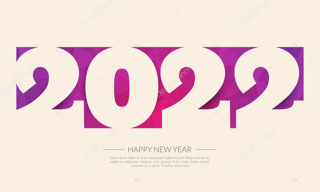 2022 happy new year. numbers minimalist style. vector linear numbers. design of greeting cards. vector illustration. Free Vector