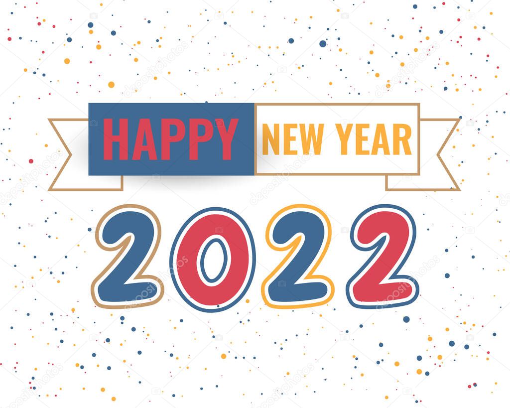 2022 happy new year. numbers paper style. vector linear numbers. design of greeting card. vector illustration.