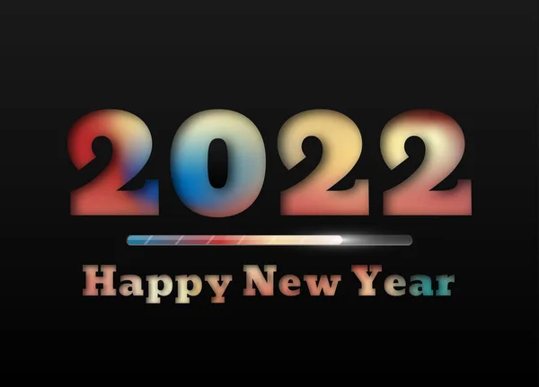 2022 Feliz Año Nuevo Números Estilo Abstracto Vector Números Lineales — Archivo Imágenes Vectoriales