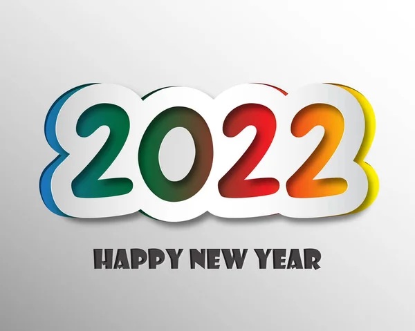 2022 Feliz Año Nuevo Números Estilo Vector Números Lineales Diseño — Archivo Imágenes Vectoriales