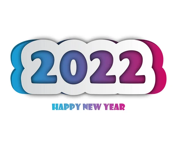 2022 Šťastný Nový Rok Číslice Styl Papíru Lineární Vektorová Čísla — Stockový vektor