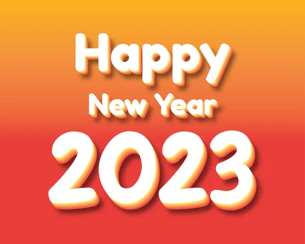 2023幸せな新年 数字3Dスタイル ベクトル線型数 グリーティングカードのデザインです ベクターイラスト — ストックベクタ