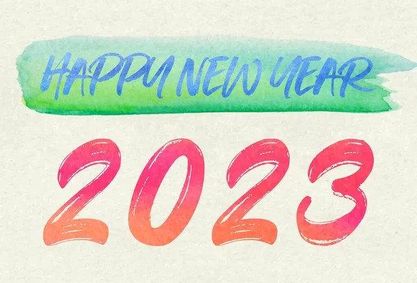 2023 Happy New Year Numbers Watercolor Style Vector Linear Numbers Grafiche Vettoriali