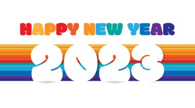 2023 happy new year. numbers minimalist style. vector linear numbers. design of greeting cards. vector illustration.