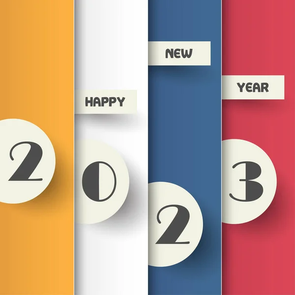 2023 Happy New Year Numbers Minimalist Style Vector Linear Numbers —  Vetores de Stock