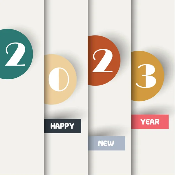 2023 Happy New Year Numbers Minimalist Style Vector Linear Numbers Stockvektor
