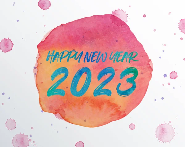 2023 Happy New Year Numbers Watercolor Style Vector Linear Numbers Vettoriali Stock Royalty Free