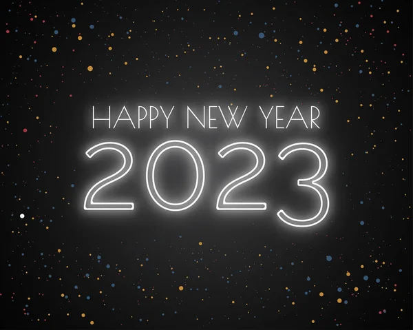 2023 Happy New Year Numbers Minimalist Style Vector Linear Numbers Illustrazioni Stock Royalty Free