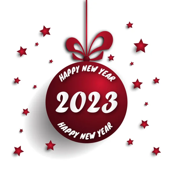 2023 Happy New Year Numbers Minimalist Style Vector Linear Numbers Grafiche Vettoriali